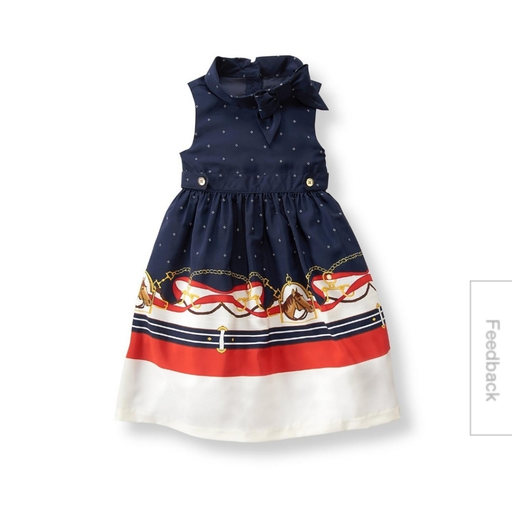 Janie and jack Equestrian border dress 3-6 months